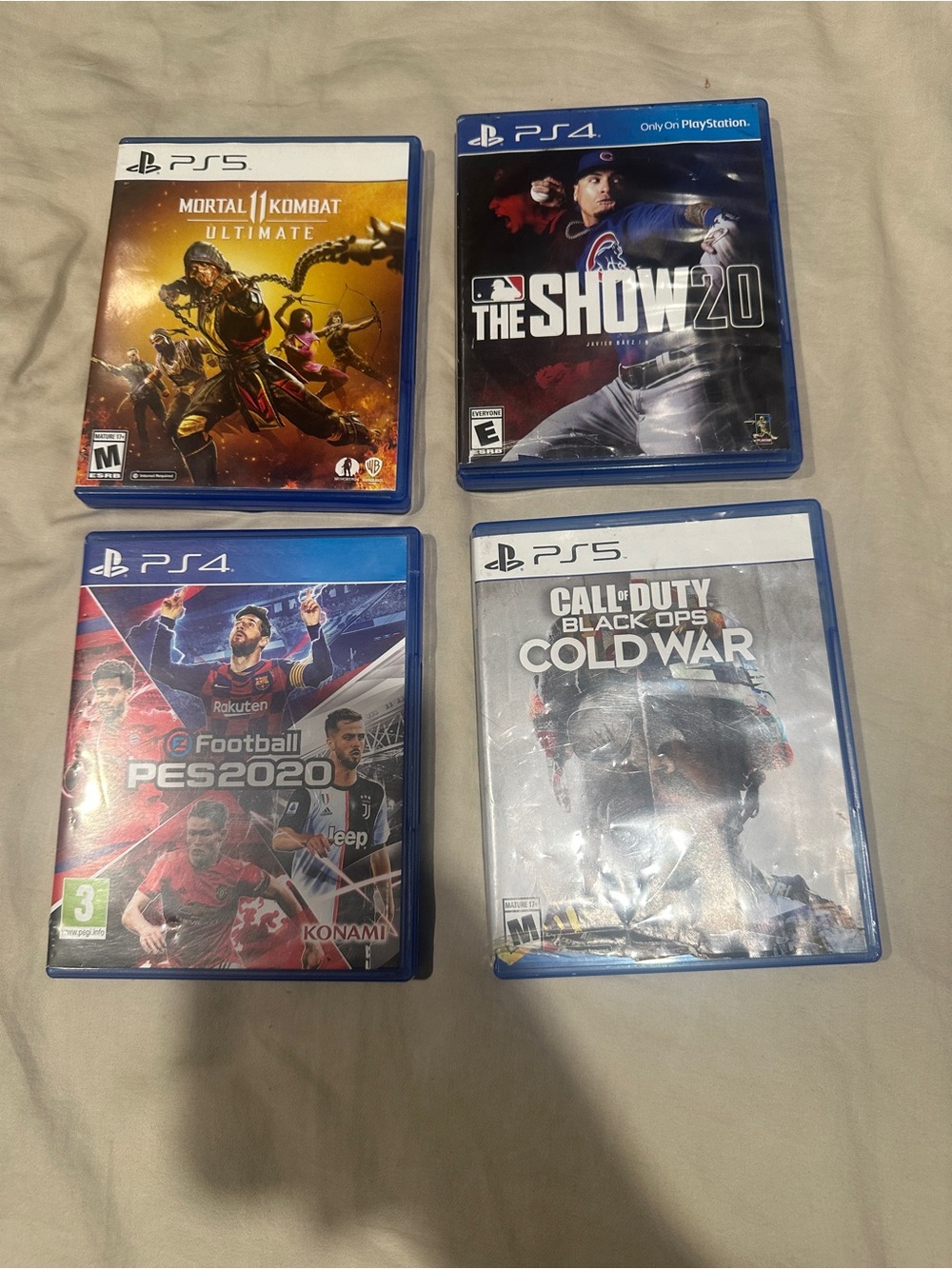 Sony PlayStation Game Bundle - Blue and White Cases